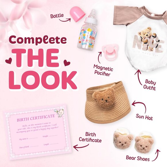 🆕18 inch Full Cloth Body With Vinyl Limbs Baby Doll Lily Mae Reborn Baby Girl - Picture 9 of 10